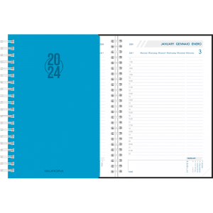 Agenda Daily 2024 wire-o - Blauw