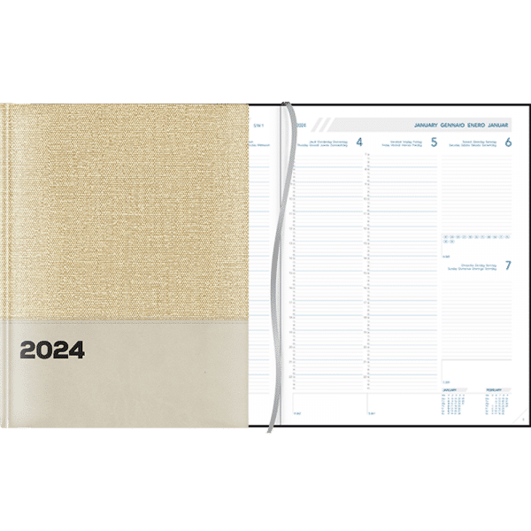 Agenda Plan-a-week 2024 gebonden - Beige