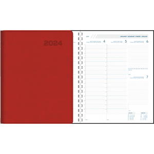 Agenda Plan-a-week 2024 spiraal - Rood