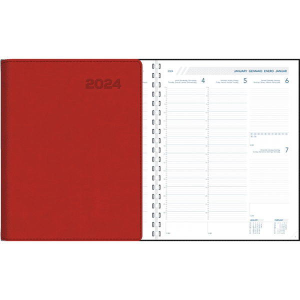 Agenda Plan-a-week 2024 spiraal - Rood