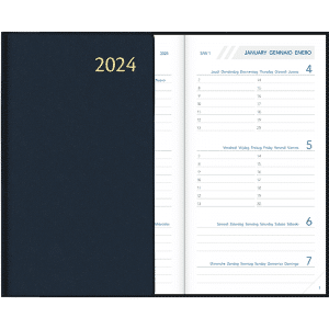 Agenda Visuplan 2024 gebonden - Blauw