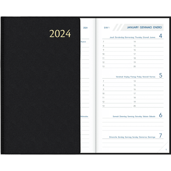 Agenda Visuplan 2024 gebonden zwart